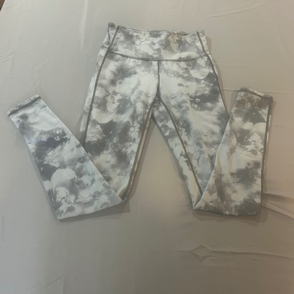 Athleta Gray Tie Dye High Waisted Activewear Leggings Women's Size Medium‎